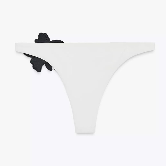 Floral Bikini Bottoms, Ecru, Zara, L, NWT - Picture 4 of 12